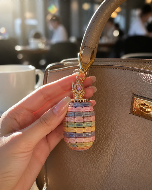 French candy-colored crystal corn bag hanging