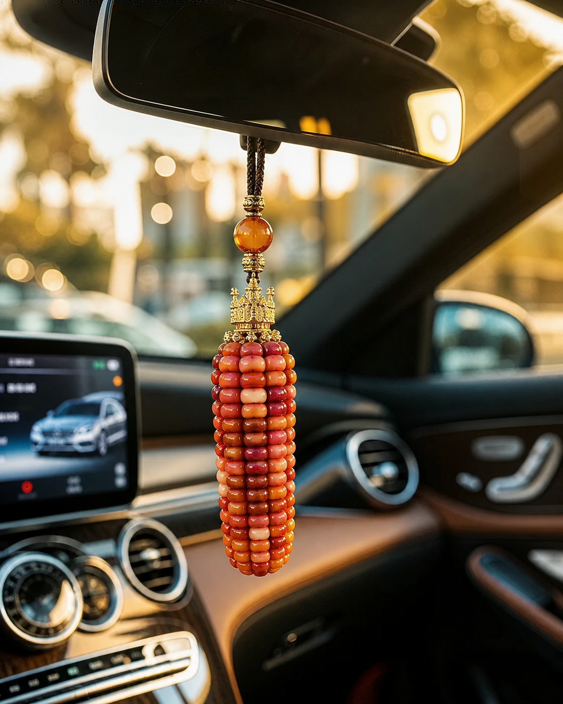 Honey Orange Ruby Corn Pendant